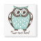 Blue Quirky Tawny Owl Customizable Magnet