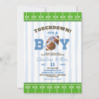 Blue Quirky Touchdown Boy Baby Shower
