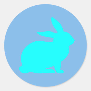 Blue Rabbit Classic Round Sticker