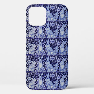 Blue Rabbit Family Floral Delft Dedham Chinoiserie iPhone 12 Case