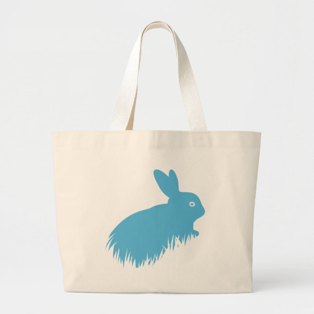 Blue Rabbit Large Tote Bag (Front)