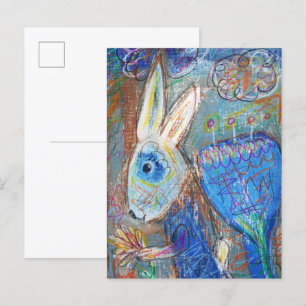 Blue Rabbit Postcard