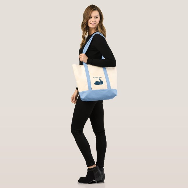Blue Rabbit Tote Bag Doebuck Blues (Front (Model))
