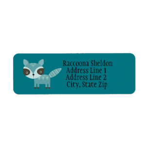 Blue Raccoon Custom Return Address Labels