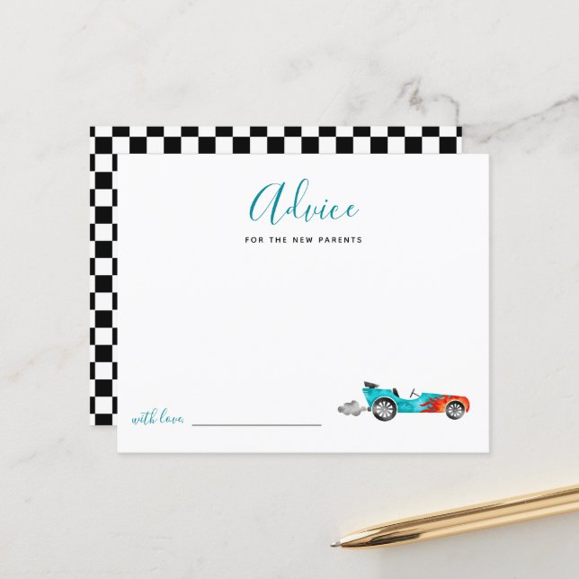 Blue Race Car Advice for the New Parents (Front/Back In Situ)