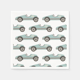 blue Race Car Birthday Napkin