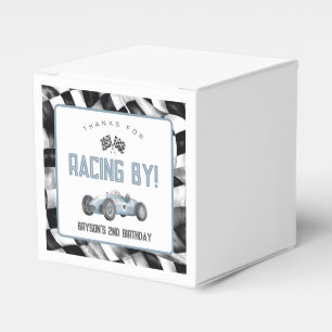 Blue Race Car Birthday Party  Favor Box