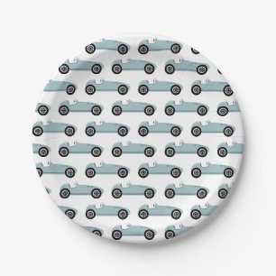 Blue Race Car Boy Racing Birthday Party Paper Plate