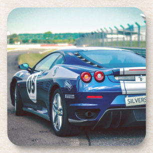 Blue Race Car Coaster