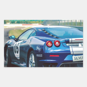 Blue Race Car Sticker