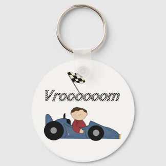 Blue Race Car Tshirts and Gifts Keychain