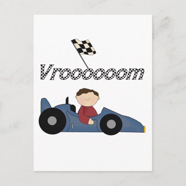 Blue Race Car Tshirts and Gifts Postcard (Front)