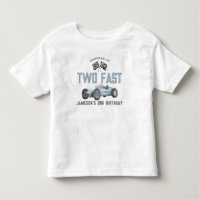 Blue Race Car Two Fast Birthday Boy Shirt