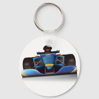 Blue Racing Car Keychain