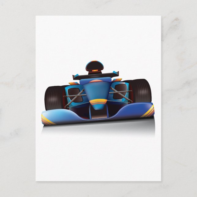 Blue Racing Car Postcard (Front)
