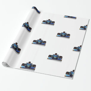 Blue Racing Car Wrapping Paper