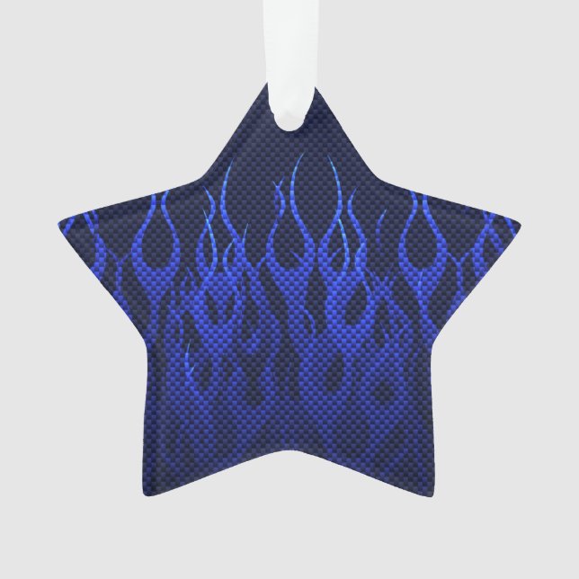 Blue Racing Flames on Carbon Fiber (devant)