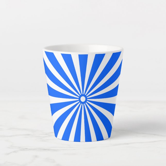 Blue Radiant Burst Mug – Bold Geometric Sunshine  (Devant)