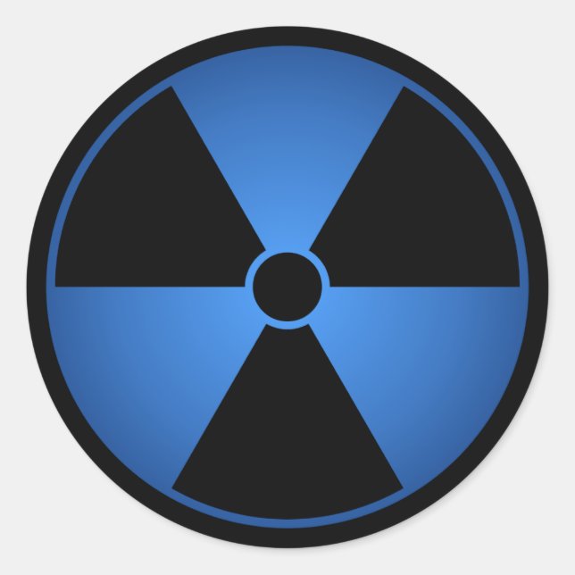 Blue Radiation Symbol Sticker (Front)