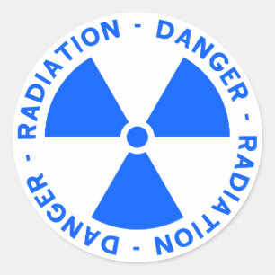Blue Radiation Warning Classic Round Sticker
