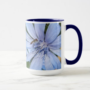 Blue Radicchio Flower N Bee Mug