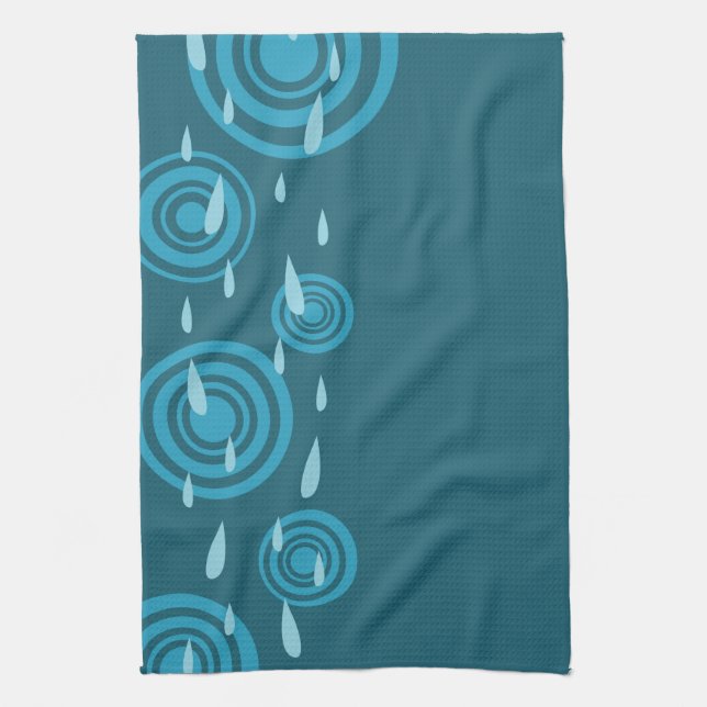 Blue Rain Kitchen Towel (Vertical)