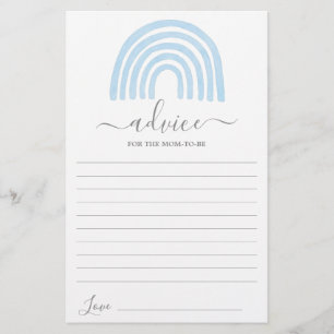 Blue Rainbow Advice for the Mom To Be card