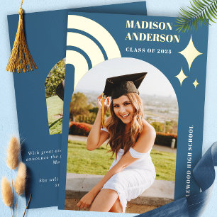 Blue Rainbow Arch And Stars Graduation