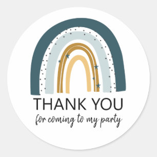 Blue Rainbow Birthday Favour Stickers