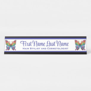 Blue Rainbow Butterfly Station Name Plate