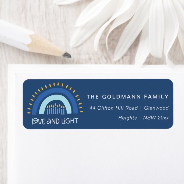 Blue Rainbow Candles Love & Light Hanoukka Adresse (En situation)