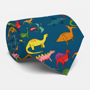 Blue Rainbow Dinosaurs Tie