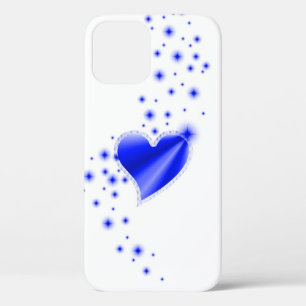 Blue Rainbow Heart with Stars iPhone 12 Case