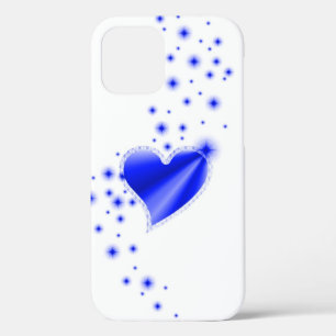 Blue Rainbow Heart with Stars iPhone 12 Case