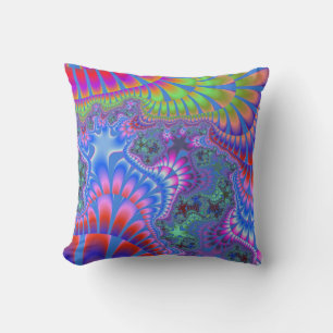 Blue Rainbow Melt Throw Pillow