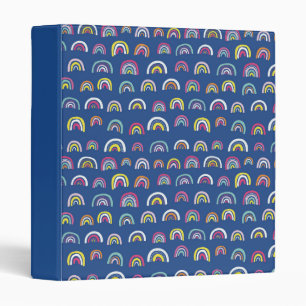 Blue Rainbow pattern kids Binder