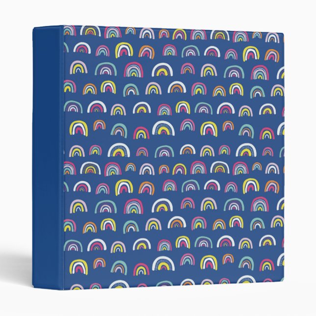 Blue Rainbow pattern kids Binder (Front/Spine)