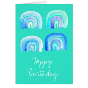 Blue rainbow retro turquoise