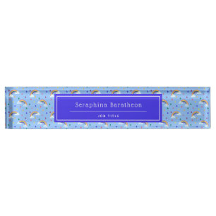 Blue Rainbow Sky Personalized Nameplate