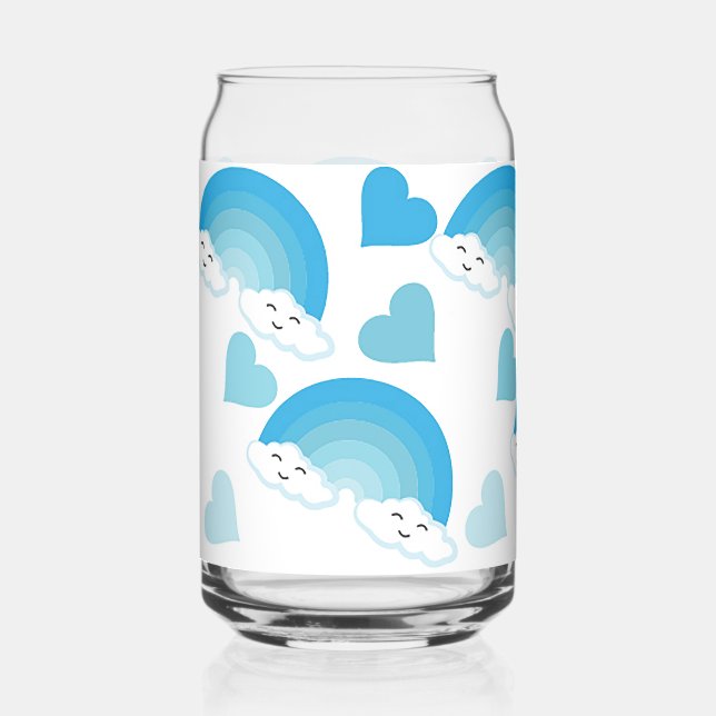 Blue Rainbows Can Glass (Front)
