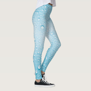 BLUE RAINDROP DEW PATTERN LEGGINGS
