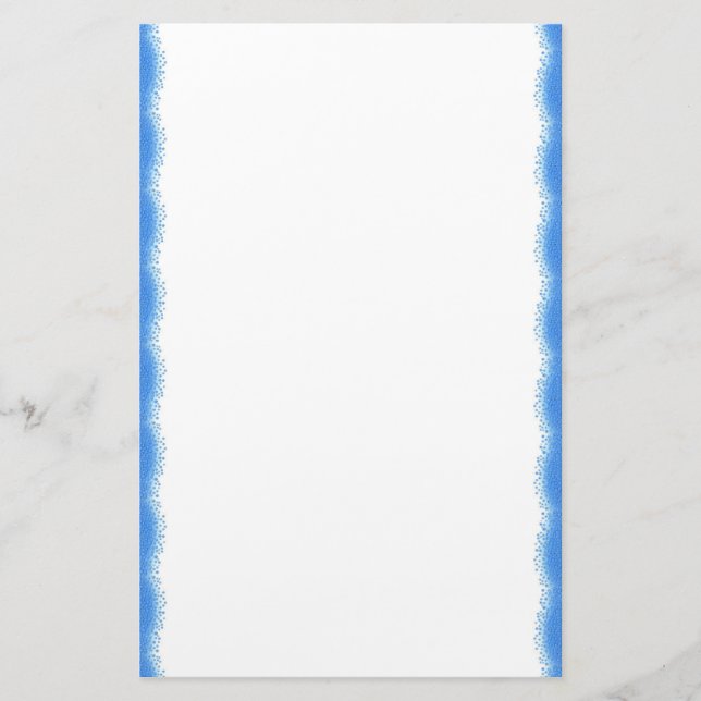 Blue Raindrops Border Stationery (Front)