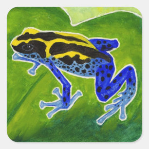 Blue Rainforest Frog Square Sticker