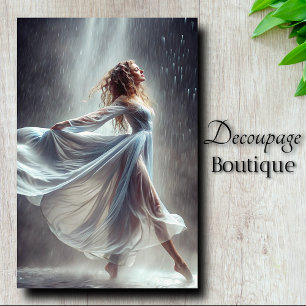 Blue Rainlight Dancer Photo Decoupage Tissue Paper
