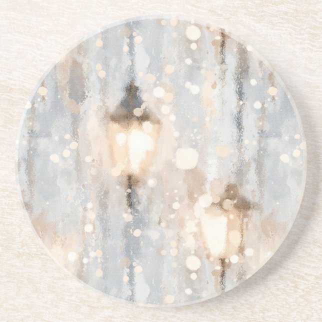 Blue Rainy Day Lantern Coaster (Front)
