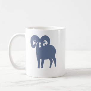 Blue Ram Silhouette Aries Coffee Mug