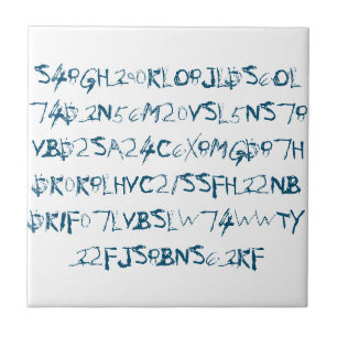 Blue Random Numbers Letters Funky Tile