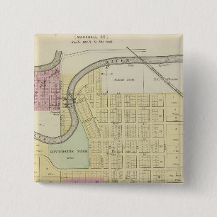 Blue Rapids, Marshall County, Kansas 2 Inch Square Button