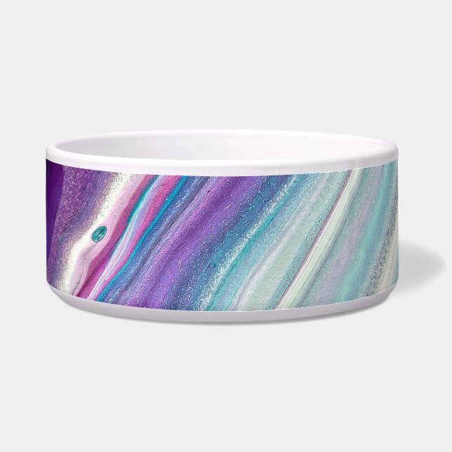 blue raspberry abstract cat food bowl (Front)