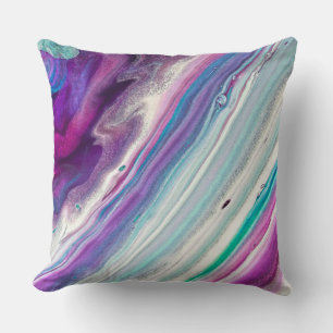 blue raspberry abstract pillow